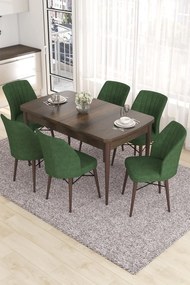 Extendable Dining Table &amp; Chairs Set (7 Pieces) Eva - Baroque, Khaki Baroque
Khaki