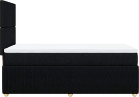 vidaXL Κρεβάτι Boxspring με Στρώμα Μαύρο 90x190 εκ.Υφασμάτινο