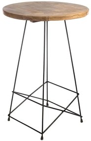 Τραπέζι Μπαρ Okens 201-0351 80x80x110cm Natural Ξύλο,Μέταλλο