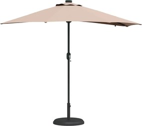 vidaXL Ομπρέλα Κήπου Taupe 294 x 150 x 223 εκ Πολυεστέρας και Χάλυβας