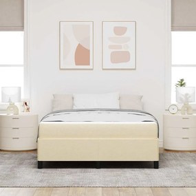 vidaXL Κρεβάτι με ελατήρια Κρεμ 160 x 200 cm ύφασμα