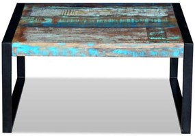 Τραπεζάκι Σαλονιού 80 x 80 x 40 εκ. από Μασίφ Ανακυκλωμένο Ξύλο - Πολύχρωμο