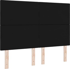 vidaXL Κεφαλάρι με κεφαλάρι Μαύρο 144 cm Τεχνητό Δέρμα