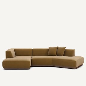 Γωνιακός καναπές αριστερός από λινό βελούδο, JACOPO