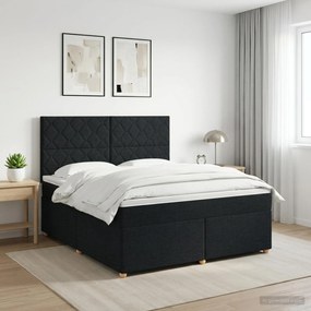 vidaXL Κρεβάτι box spring με στρώμα Μαύρο 140 x 190 cm Ύφασμα