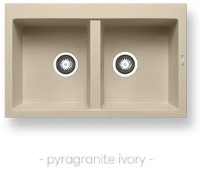 Kitchen Sink Pyragranite Alazia 79x50 cm 2B Ivory