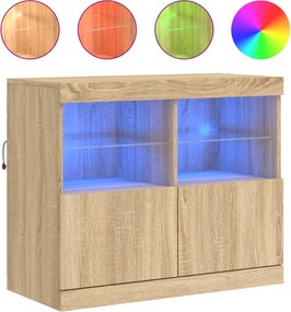 vidaXL Ντουλάπι με LED Sonoma Δρυς 81 x 37 x 67 εκ.