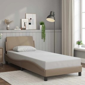 vidaXL Πλαίσιο Κρεβατιού Dover Καπουτσίνο 90x190 εκ. Συνθ. Δέρμα