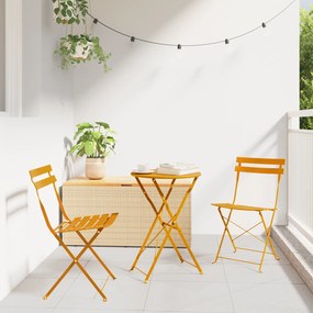 vidaXL Σετ Bistro 3 Τεμαχίων  Μουσταρδί Ξύλου