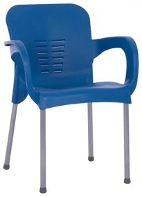 RECYCLED POLYPROPYLENE ARMCHAIR KAREK  BLUE COLOR 59x58x81 cm.