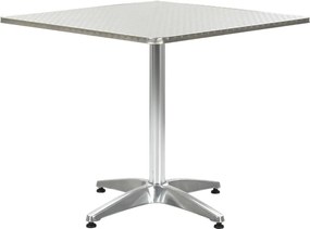 vidaXL Τραπέζι Κήπου Ασημί 80 x 80 x 70 εκ. Αλουμινίου