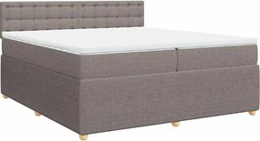 vidaXL Κρεβάτι Boxspring με Στρώμα Taupe 200x200 εκ. Υφασμάτινο