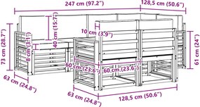vidaXL Σειρά Καναπέ Εξωτερικού 7 pcs Λευκό και Μπεζ
