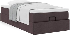 vidaXL Οθωμανικό κρεβάτι με στρώμα Σκούρο καφέ 80x200cm ύφασμα