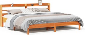 vidaXL Σκελετός Κρεβ. Χωρίς Στρώμα Καφέ Κεριού 200x200 εκ Μασίφ Πεύκο