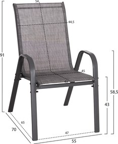 ΠΟΛΥΘΡΟΝΑ ΕΞ.ΧΩΡΟΥ LEON HM5000.41 ΜΕΤΑΛΛΙΚΗ ΓΚΡΙ K/D- ΣΕΤ 4 ΤΜΧ-55x70x91Υεκ.