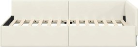 vidaXL Κρεβάτι Γωνίας Κρεμ 80 x 200 cm Βελούδο
