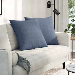 vidaXL Μαξιλάρι Καναπέ 2 pcs Μπλε 60 x 60 cm Υφασμάτινο Κορντουρά