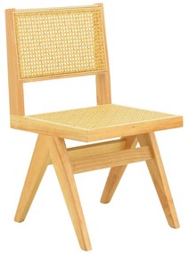 Καρέκλα Winslow pakoworld rubberwood-rattan σε φυσική απόχρωση 46x58x80εκ