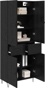 vidaXL Highboard 2 pcs Μαύρη Οξυά 69,5 x 34 x 180 εκ.