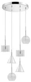 Κρεμαστό Φωτιστικό Ροζέτα 6xG9 Γυαλί Luma Lighting-114-01047-13-clear-Διάφανο 114-01047-13-clear