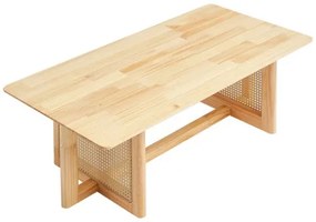 VEVOR Rattan Coffee Table Rectangle Rattan Coffee Table 1-Tier for Living Room