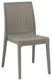 DAFNE Καρέκλα Κήπου - Βεράντας Στοιβαζόμενη, PP Rattan Look, UV Protection, Μπεζ Tortora 46x55x85cm
