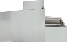 vidaXL Γλάστρα Κήπου Ασημί 80 x 80 x 50 εκ. Επικαλυμμένος Χάλυβας