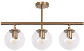 Φωτιστικό Οροφής - Ράγα Atmaca 942FLG1109 60x15x40cm 3xE14 15W Gold-Clear Opviq