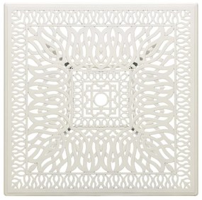 Τραπέζι Κήπου Λευκό 90 x 90 x 73 εκ. από Χυτό Αλουμίνιο - Λευκό
