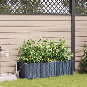 vidaXL Γλάστρες Κήπου 1 τεμ Γκρι 120 x 40 x 37.5 cm Πλαστικό