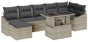 vidaXL Σετ Καναπέ Κήπου με μαξιλάρι 8 pcs Ανοιχτό γκρι
