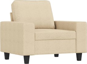 vidaXL Πολυθρόνα Κρεμ 60 εκ. Υφασμάτινη