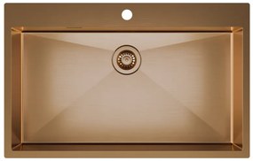 Helika Terra 100M Ένθετος Ανοξείδωτος Νεροχύτης 79x50.5mm PVD Copper