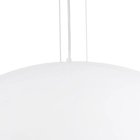 GloboStar® SERENIA WHITE 01273 Μοντέρνο Κρεμαστό Φωτιστικό Οροφής Μονόφωτο Λευκό Γύψινο Καμπάνα Φ90 x Y45cm