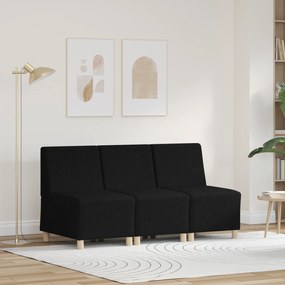vidaXL Καθίσμα Σαλονιού 3 pcs Μαύρο 55 x 74 x 82 εκ. ύφασμα