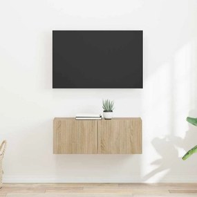 vidaXL Ντουλάπι Τηλεόρασης Τοίχου 2 pcs Σονόμα Επεξεργασμένο Ξύλο