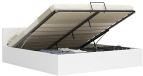 vidaXL Πλαίσιο Κρεβατιού με Αποθηκ. Χώρο Λευκό 160x200 εκ. Συνθ. Δέρμα