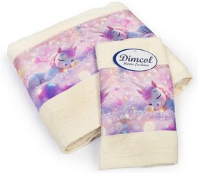 Σετ Πετσέτες 2τμχ Μπεμπέ Βαμβακερές Dreaming Unicorn 322 Ecru DimCol