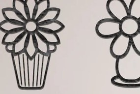 Intra απο ξύλο plywood Χρώμα wenge 3mm-4mm πάχος - Βάζο λουλουδιών κομμένο με λέιζερ επιτοίχια πινακίδα Δίασταση 30x20 cm INTRAFABR-121231606