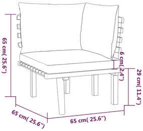 vidaXL Σαλόνι Κήπου Σετ 7 Τεμαχίων από Μασίφ Ξύλο Ακακίας με Μαξιλάρια
