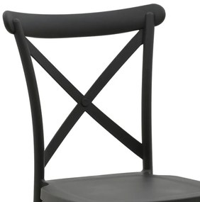 Καρέκλα Crossie pp σε ανθρακί απόχρωση 38x46.5x82εκ 38x46.5x82 εκ.