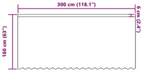 vidaXL Κουρτίνα Δαντέλας με κουρτίνες Λευκό 300 x 160 εκ. Πολυεστέρας