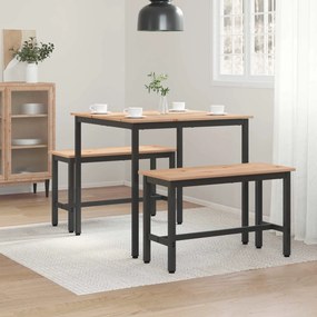 vidaXL Τραπεζαρία Φυσικό 80 x 80 x 75 cm Στερεά ξυλεία πεύκου