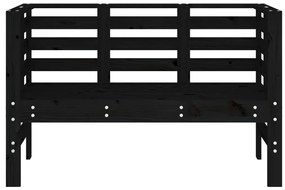 vidaXL Παγκάκι Κήπου Μαύρο 111,5 x 53 x 71 εκ. από Μασίφ Ξύλο Πεύκου