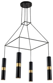 Φωτιστικό Οροφής Πολύφωτο Aca Da Vinci HM854P56BK Black