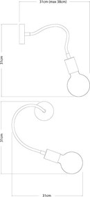 Φωτιστικό Τοίχου ή Οροφής Creative Flex 30 cm με λάμπα Γλόμπο Λευκό ΜΑΤ