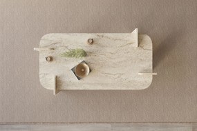 Τραπεζάκι Σαλονιού Τραβερτίνη FLOGRAS 120x60x35