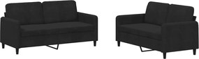 vidaXL Σετ Σαλονιού 2 Τεμαχίων Μαύρο Βελούδινο