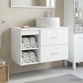 vidaXL Σετ Επίπλων Μπάνιου 2 pcs Λευκό Επεξεργασμένο Ξύλο
